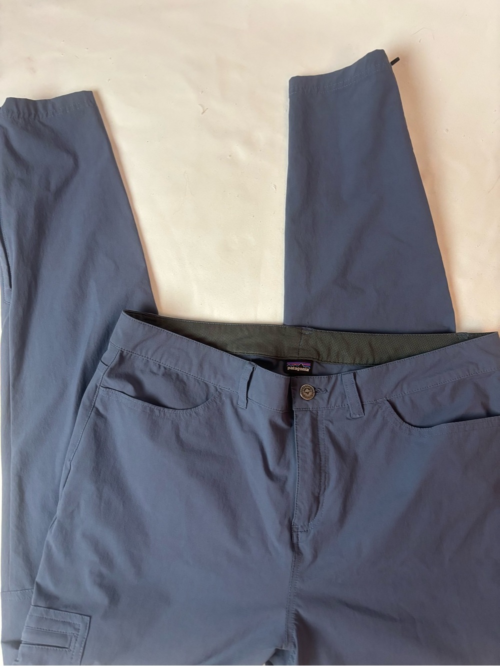 Patagonia Worn Wear Skyline Traveler Pants Blue Women’s 14 Ankle Zip Hiking